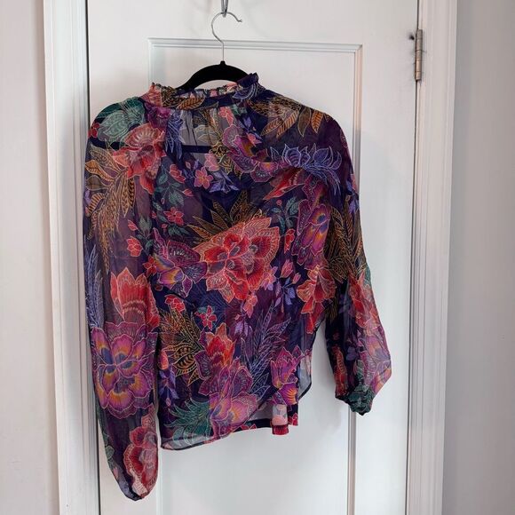 🌺 Johnny Was Floral Sheer Blouse + Camisole Set – Boho Resort Must-Have 🌺 - Picture 3 of 8